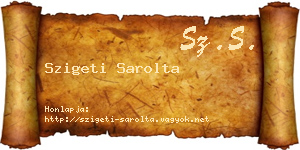 Szigeti Sarolta névjegykártya